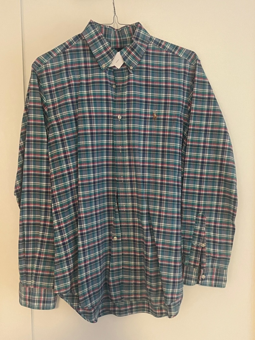 Polo by Ralph Lauren Teal and Navy Plaid Button-Down Shirt